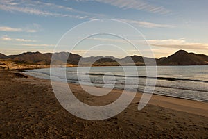 Sunrise on the beach of the Genoveses of Cabo de Gata photo