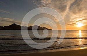 Sunrise on the beach of the Genoveses of Cabo de Gata photo