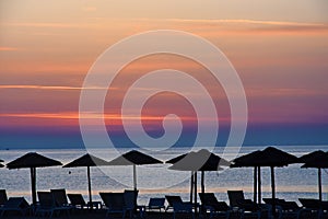 Sunrise at a beach in Katerini , greece