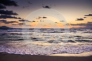 Sunrise on beach, Playa de Muro, AlcÃºdia, Mallorca