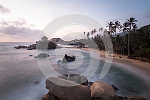 Sunrise in beach in Colombia, Caribe photo