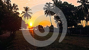 Sunrise, beach. Trincomalee, Sri Lanka
