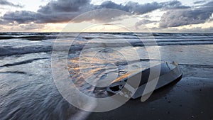 Sunrise Beached Boat