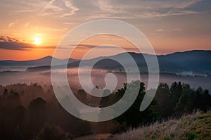 Sunrise at Bohemian Switzerland, Czech republic