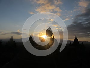 Sunrise Borobudur Buddist temple