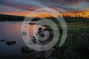 Sunrise on Brainard Lake, Colorado photo