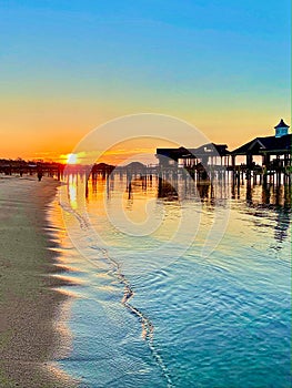 Sunrise broken pier The grand Lodge Marriott signature hotel point clear Fairhope Alabama