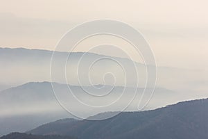 Sunrise in Cades Cover in the Great Smoky Mountains National Park in Tennessee