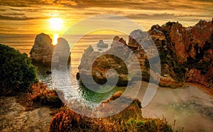 Sunrise at Camilo Beach, Lagos, Portugal