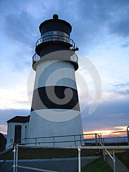Sunrise at Cape Disappointment Lighthouse at State Park on the Columbia River Estuary, Washington State
