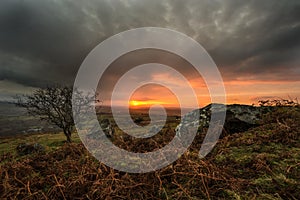 Sunrise at Caradon Hill , Cornwall, UK