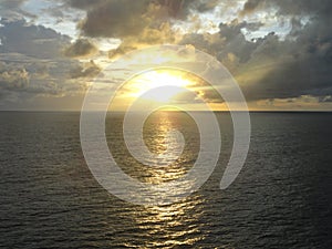 Sunrise in the caribe sea