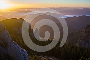 Sunrise in Ceahlau mountains, Romania