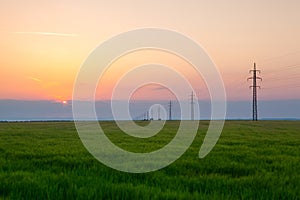 Sunrise in Central Bohemians Highlands, Czech Republic. HDR Image photo