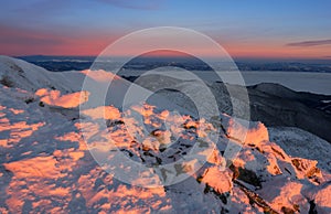 Sunrise from Chabenec mountain at Low Tatras