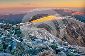 Sunrise from Chabenec mountain at Nizke Tatry