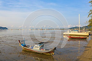 Sunrise at Chalong beach Phuket Thailand.