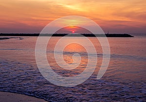 Sunrise at chao samran beach.