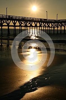 Sunrise Cherry Grove Pier Myrtle Beach Portrait