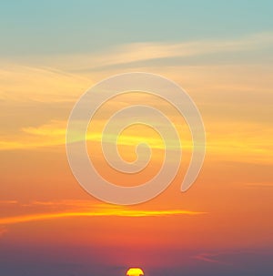 sunrise and cloudy sky