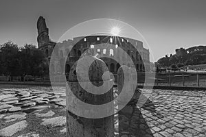 Sunrise in Colosseum Rome Italy