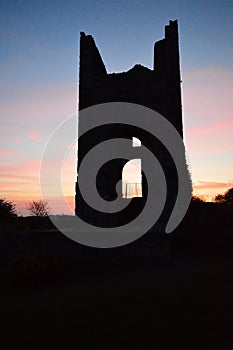 Sunrise colours at Wheal Uny Hinds Engine House, Redruth Cornwall Uk