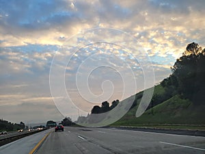 Sunrise commute to work near Vallejo