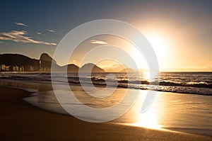 Sunrise in Copacabana Beach