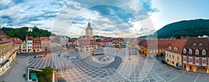 Sunrise at the Council's Square in Brasov, Romania