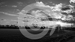 The sunrise in the countryside