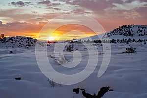 Sunrise at Craters of the Moon National Monument