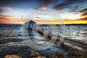 Sunrise at the Crawly Boat shed