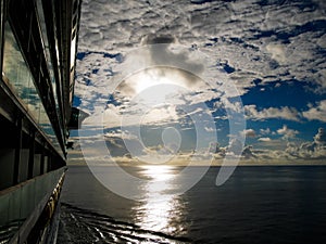 Sunrise from a cruise at Bahamas on vacation