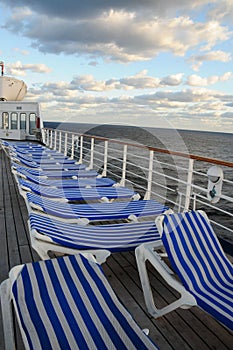 Sunrise on cruise ship deck