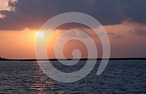 Sunrise with Dark Clouds and Sky with multiple colors