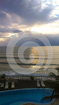 sunrise of the day, land, sea, surf photo