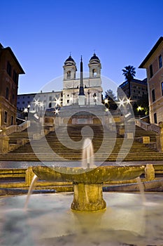 Sunrise and detail of the Spanish Steps photo