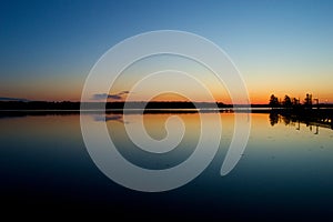 Sunrise at the dock on the river