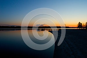 Sunrise at the dock on the river