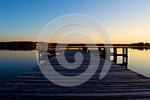 Sunrise at the dock on the river