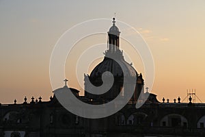 Sunrise at Dome of the Metropolitan Cathedral, Mexico City