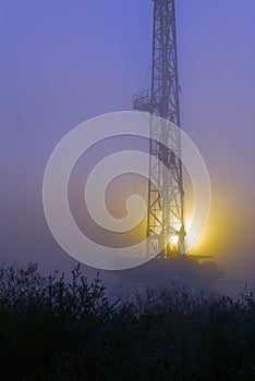 Sunrise on drilling platform