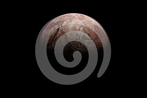 Sunrise in dwarf planet Makemake in the outer space. 3d render