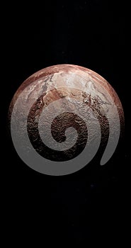 Sunrise in dwarf planet Makemake in the outer space