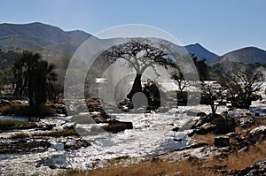 Sunrise at the Epupa waterfall, Namibia