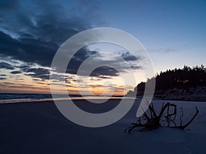 Sunrise at the estuary of the Piasnica River, Poland, Debki. photo