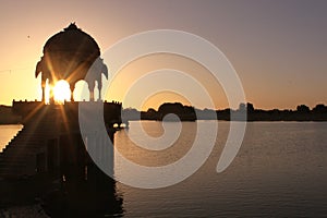 Sunrise at Gadi Sagar lake