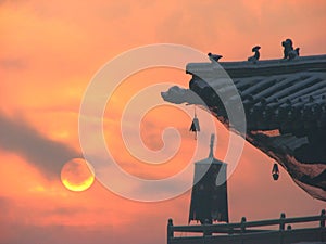 Sunrise at Gandan Monastery, Ulan Bator, Mongolia