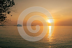 Sunrise, Golden hour at Yenanas beach, Kabui Bay, Gam island, Raja Ampat - West Papua, Indonesia photo