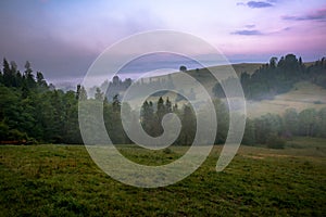 Sunrise in Gorce Mountains